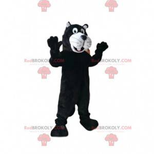 Zwart-witte panter mascotte. Panther kostuum - Redbrokoly.com